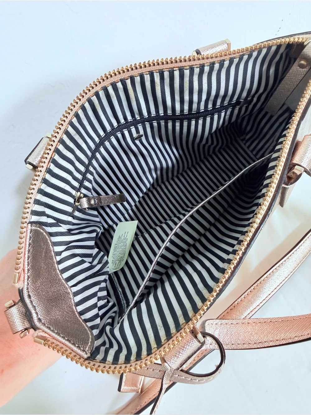 kate spade Metallic Rose Gold Crossbody Tote Bag - Picture 4 of 6